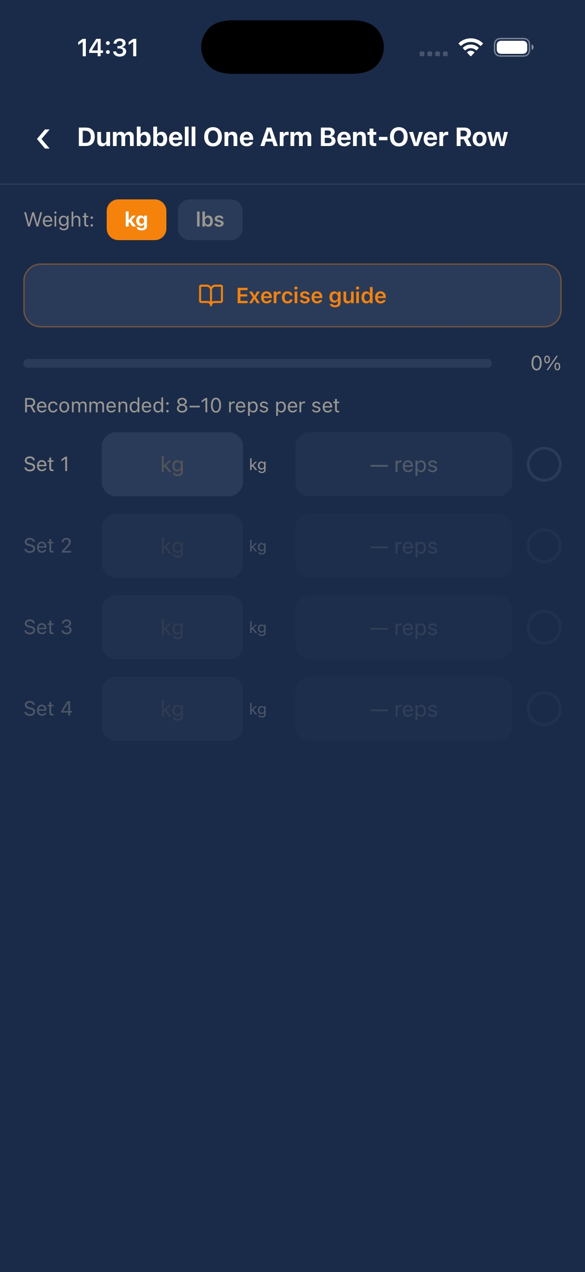 Exercise logging