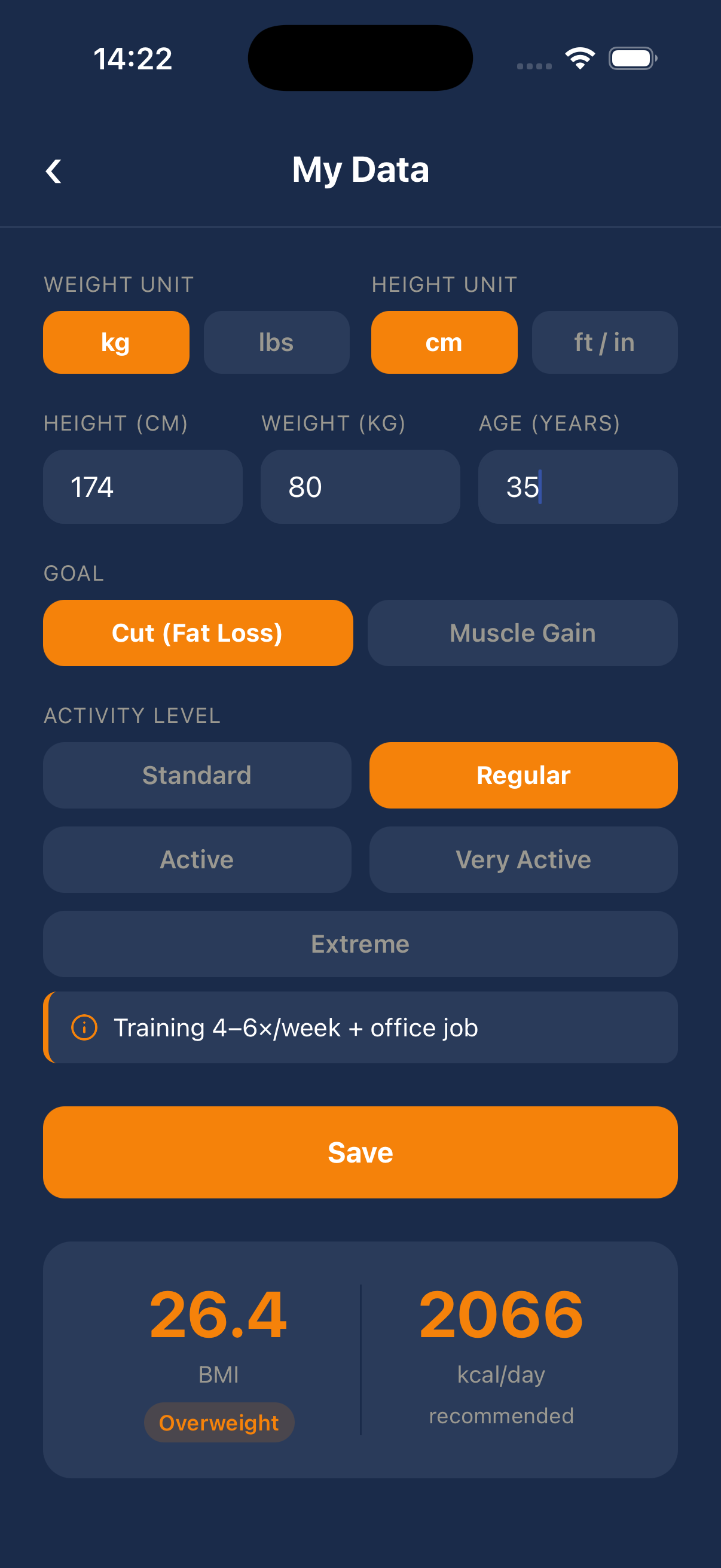 Profile setup