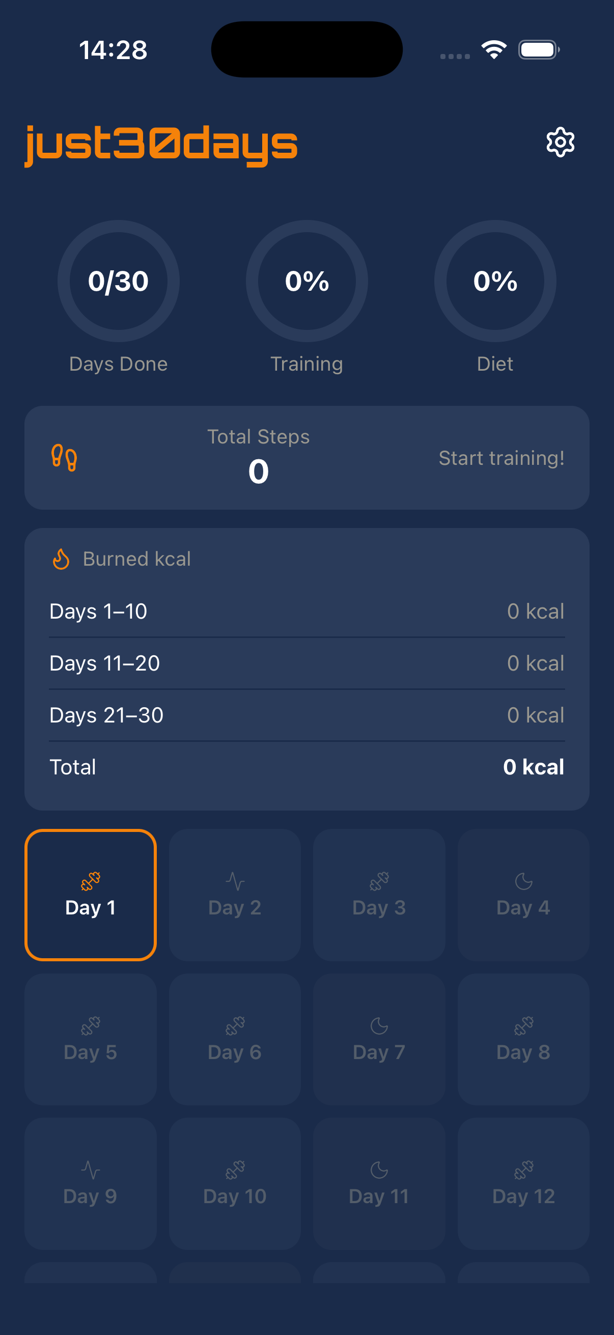 just30days main screen