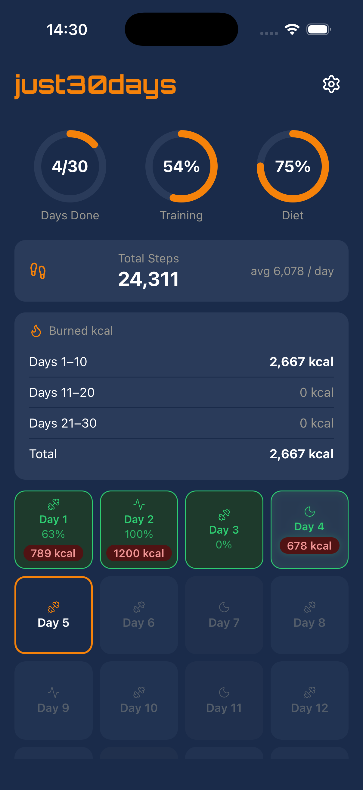 just30days progress screen
